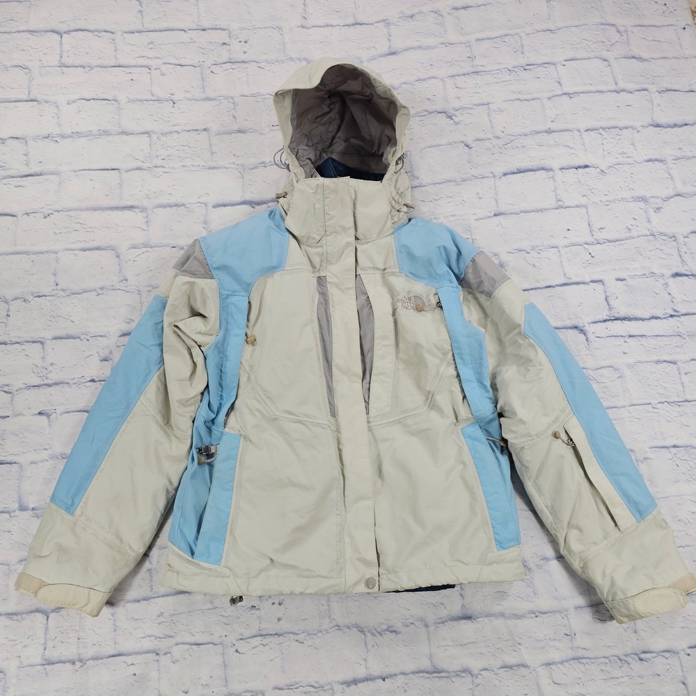 The North Face 3-in-1 Jacket Womens M Blue Cream HyVent Puffer Liner Ski Winter